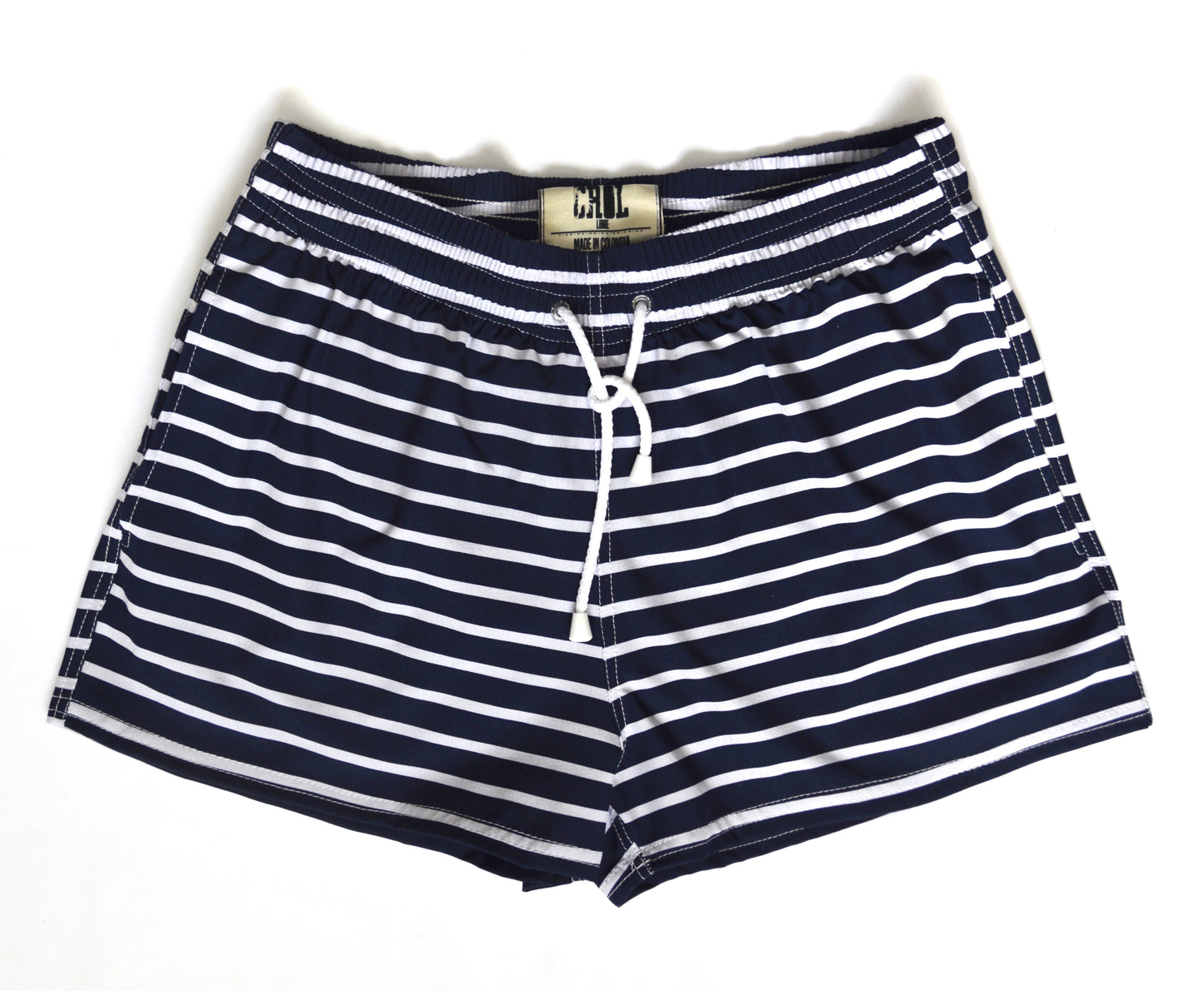 Pantaloneta Playera de Líneas Azules Horizontales