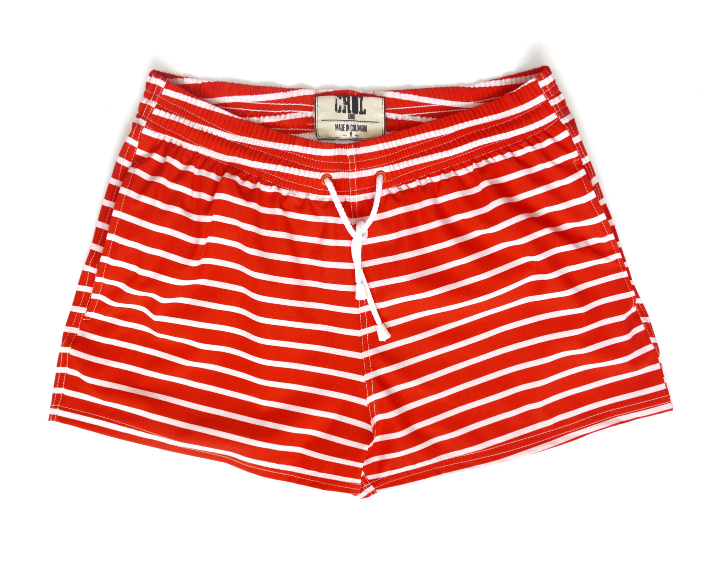 Pantaloneta Playera de Lineas Rojas Horizontales