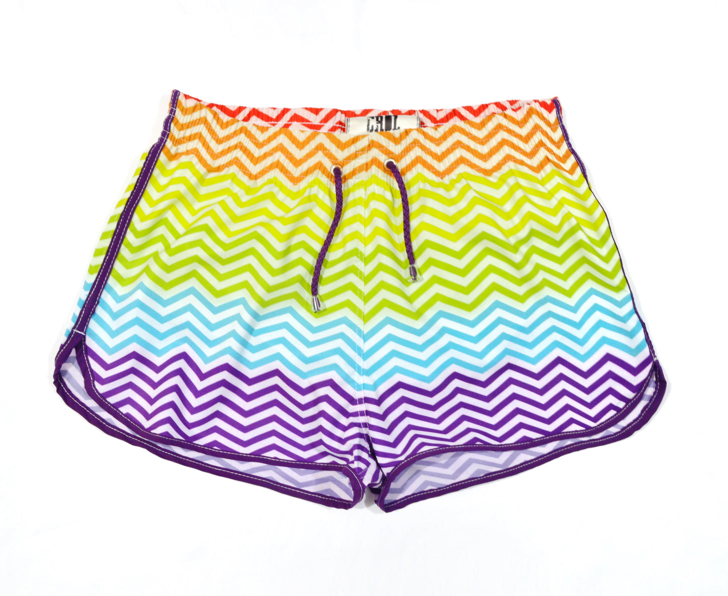 Pantaloneta Curva de Bandera Pride Zig Zag en Fondo Blanco