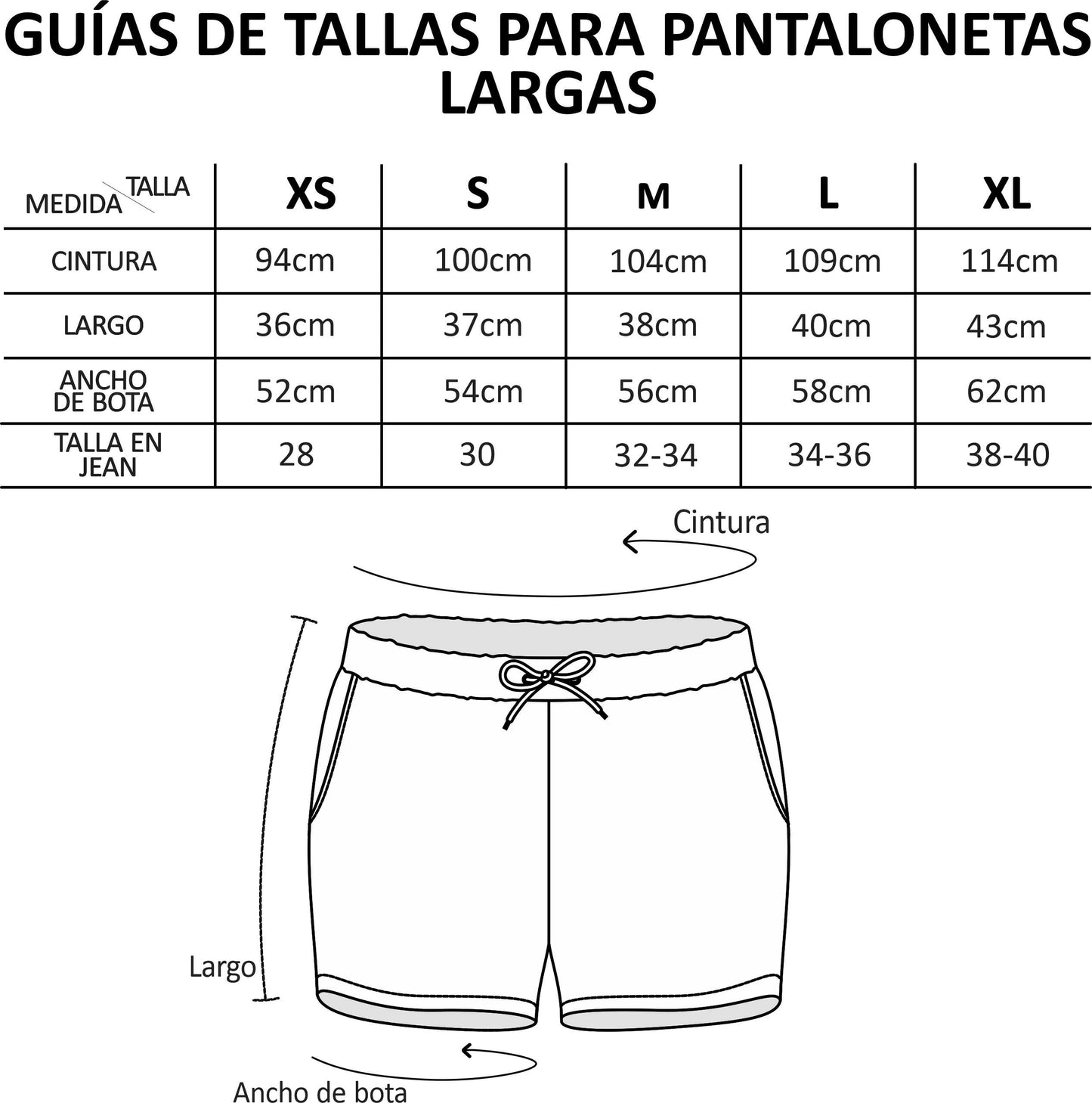 Pantaloneta Larga Negro