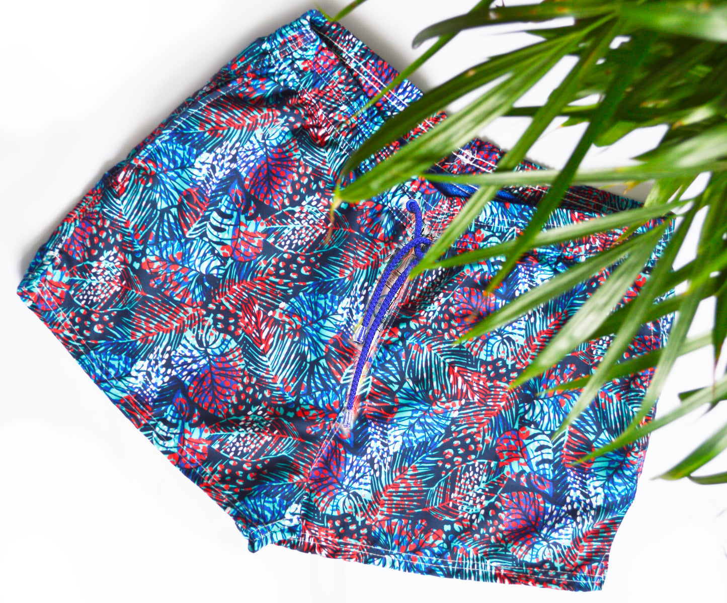 Pantaloneta Playera diseño de hojas azules (Outlet)