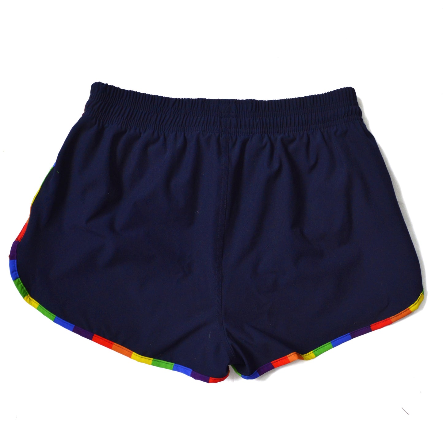 Pantaloneta playera curva azul oscuro con sesgo pride