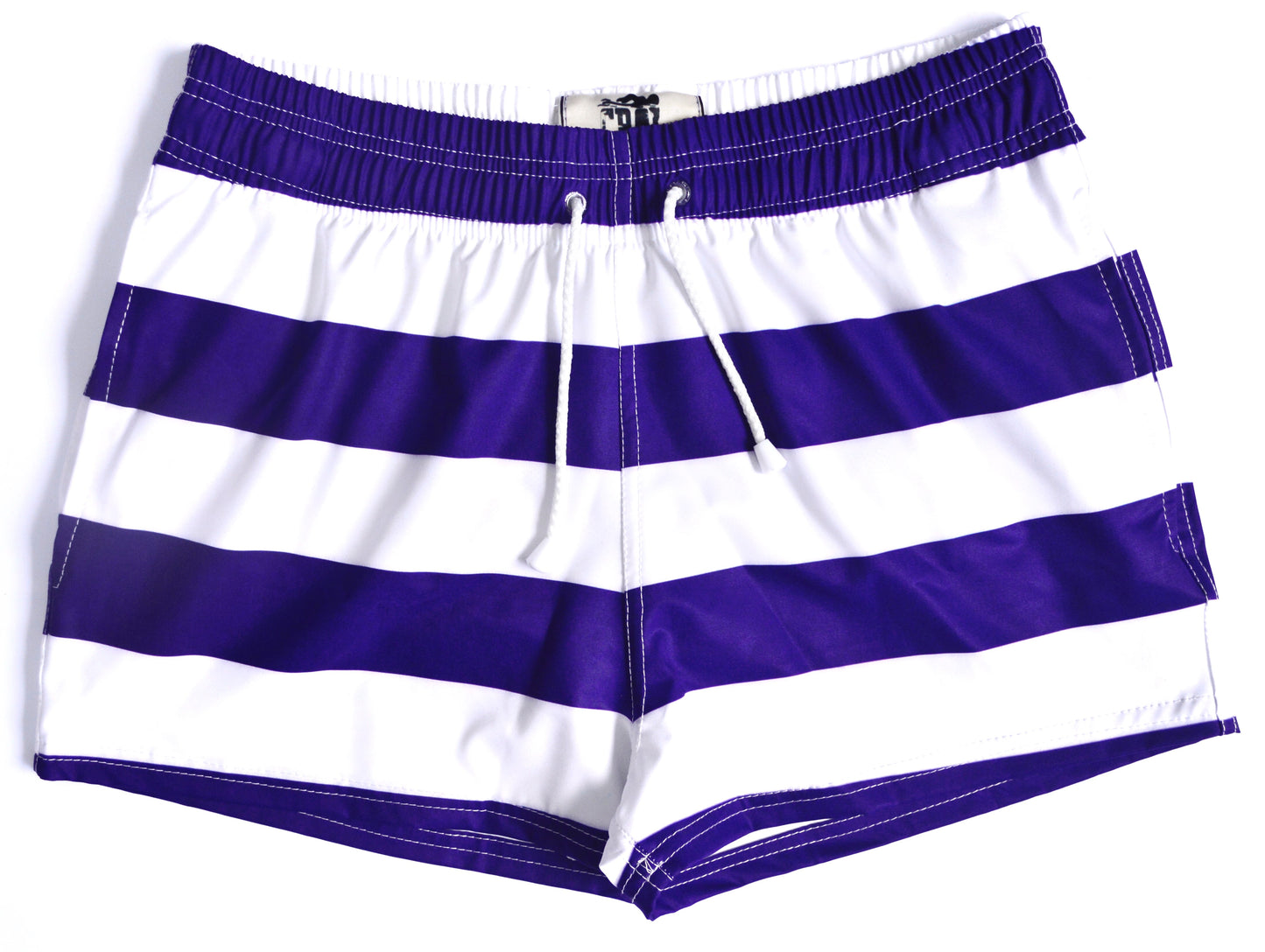 Pantaloneta Playera de Lineas Horizontales Azul Purpura