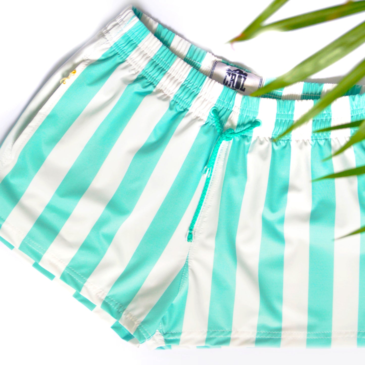 Pantaloneta Playera de Líneas Agua Marina Verticales 4.0