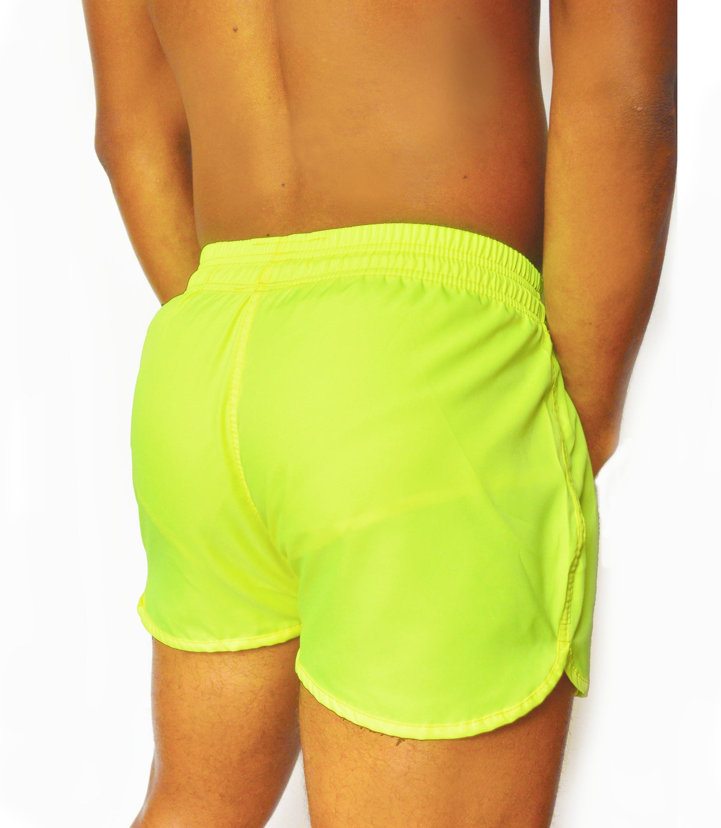 Pantaloneta Playera Curva Amarillo neón