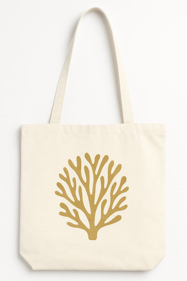 Tote bag Coral Dorado Cruzado Lienzo eco  38 x 42 correa 110cm