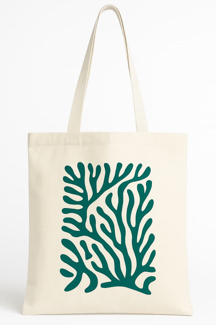 Tote bag Coral Verde Lienzo eco  38 x 42 correa 110cm