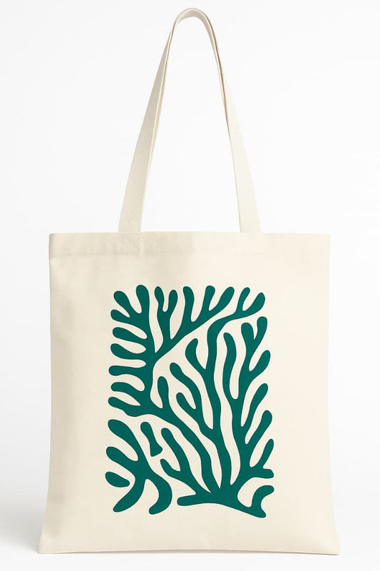 Tote bag Coral Verde Lienzo eco  38 x 42 correa 110cm
