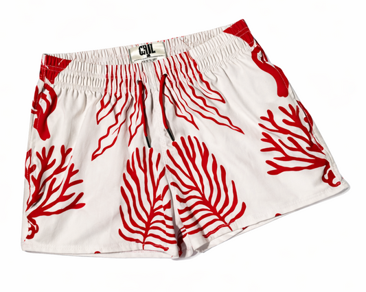 Pantaloneta playera beige coral