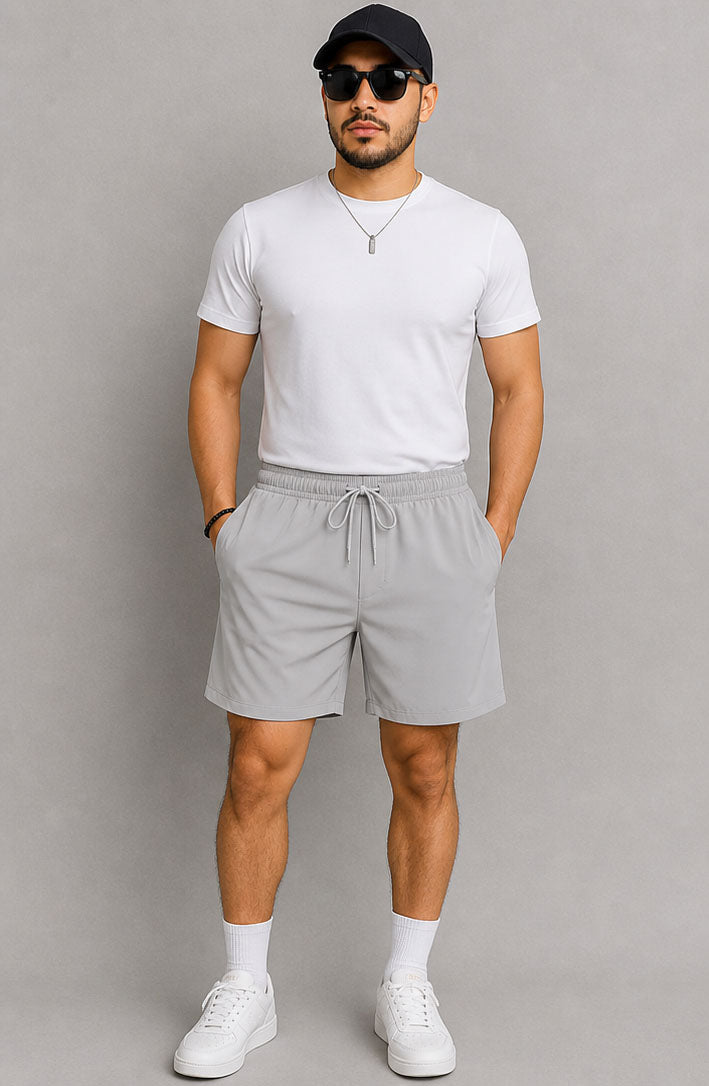 Pantaloneta Larga Gris Claro